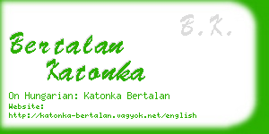 bertalan katonka business card